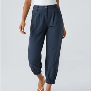 HALARA Navy Mid-Rise Casual Cotton Joggers